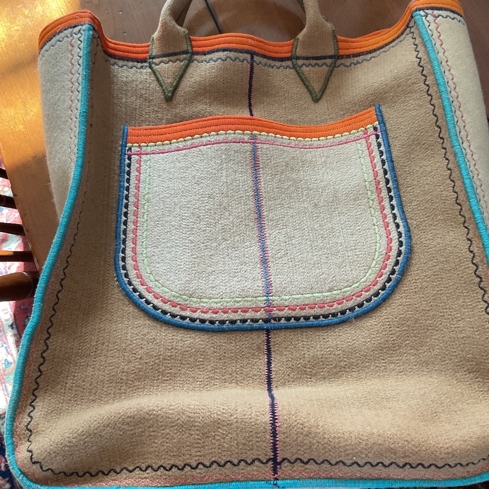 Vintage wool felt tote